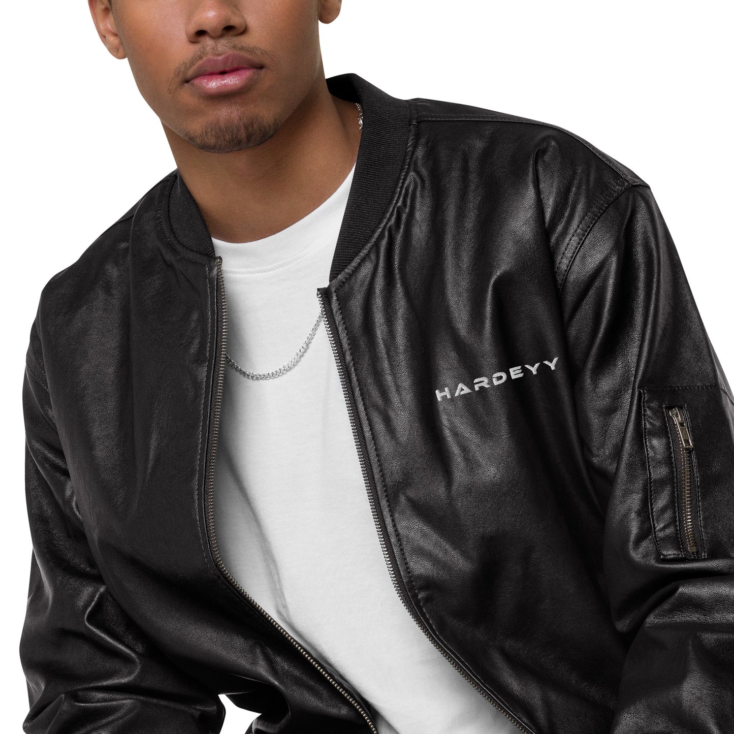 Veste Bomber en cuir Hardeyy™ Pour Hommes