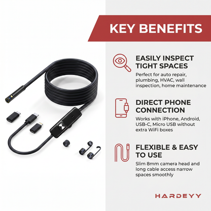 Hardeyy AI Endoscope Inspection Camera
