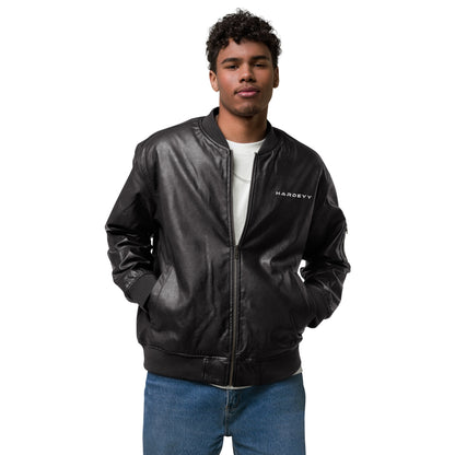 Veste Bomber en cuir Hardeyy™ Pour Hommes