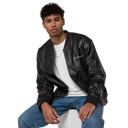 Veste Bomber en cuir Hardeyy™ Pour Hommes