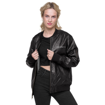 Veste Bomber en cuir Hardeyy™ Pour Femmes