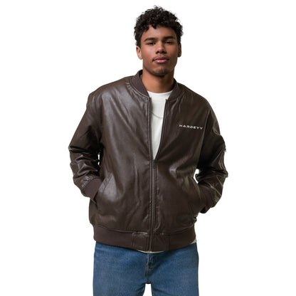 Veste Bomber en cuir Hardeyy™ Pour Hommes