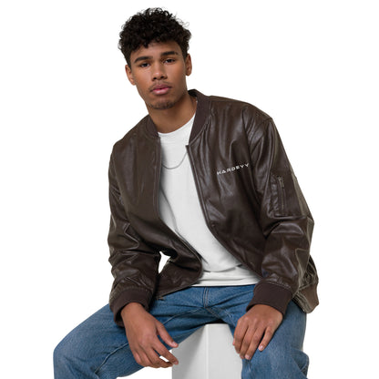 Veste Bomber en cuir Hardeyy™ Pour Hommes