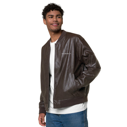 Veste Bomber en cuir Hardeyy™ Pour Hommes